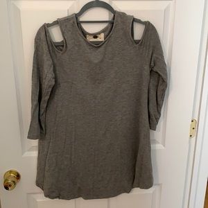 Cold shoulder super soft grey t-shirt